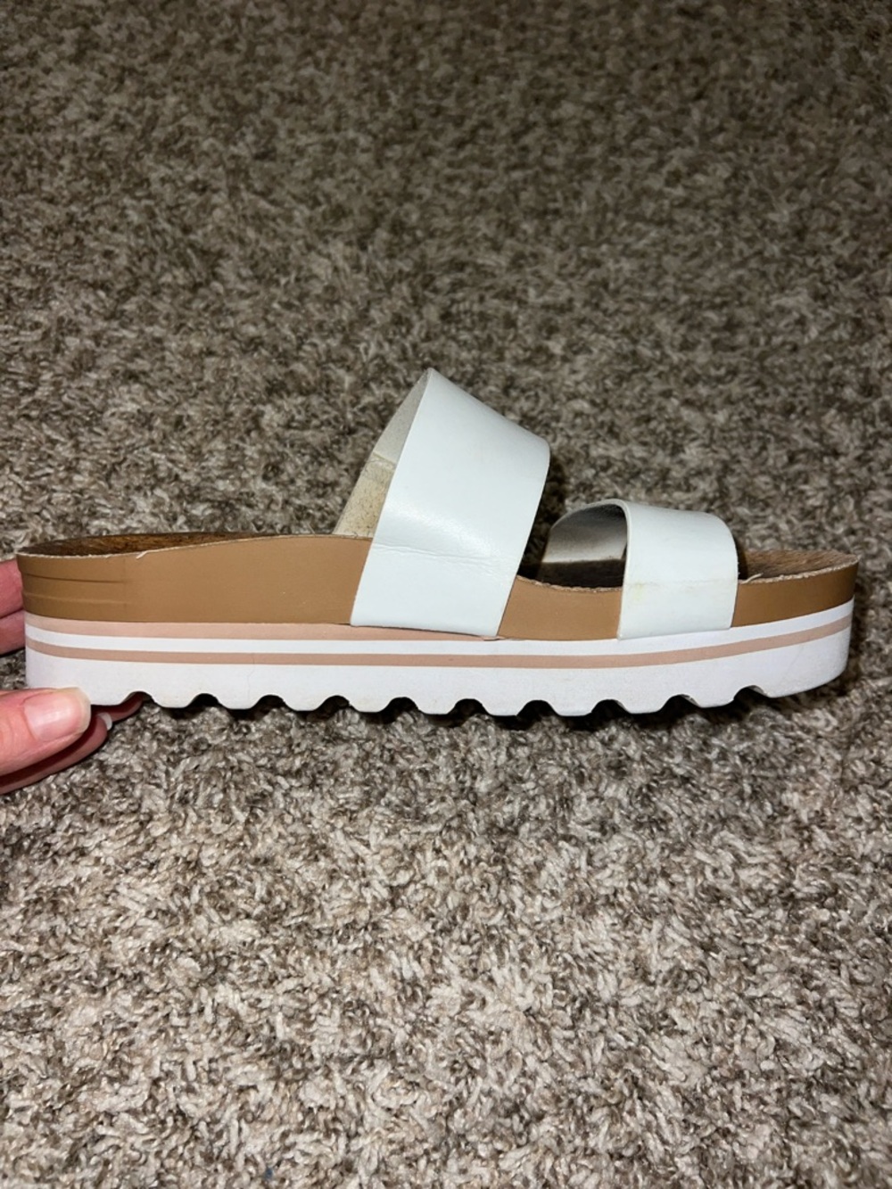Reef Women’s Cushion Vista Hi Platform Cork Slides in White - Size 8 - Picture 7 of 9